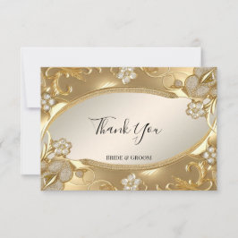 金ゴールド華美フローラサンキューカード サンキューカード