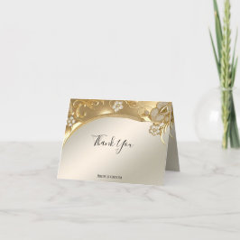 金ゴールド華美フローラサンキューカード サンキューカード
