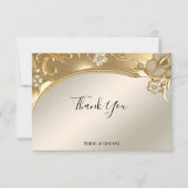 金ゴールド華美フローラサンキューカード サンキューカード (正面)