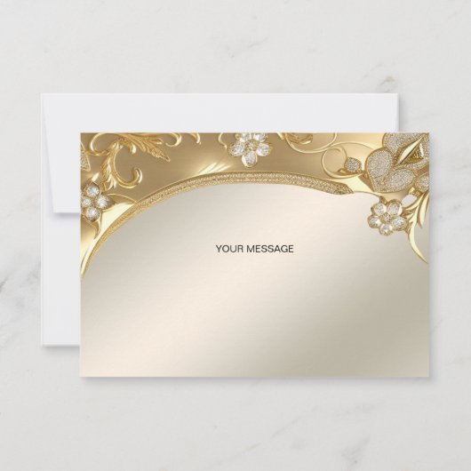 金ゴールド華美フローラサンキューカード サンキューカード (裏面)