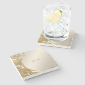 金ゴールド華美フローラストーンコースター ストーンコースター (横)