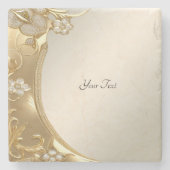 金ゴールド華美フローラストーンコースター ストーンコースター (正面)