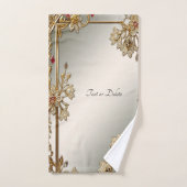 金ゴールド華美フローラセット バスタオルセット (ハンドタオル)