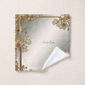 金ゴールド華美フローラセット バスタオルセット (ウォッシュタオル)