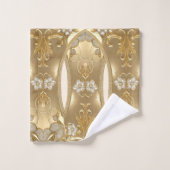 金ゴールド華美フローラセット バスタオルセット (ウォッシュタオル)