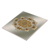 金ゴールド華美フローラセラミックタイル タイル (側面)