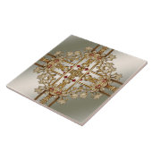 金ゴールド華美フローラセラミックタイル タイル (側面)