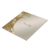 金ゴールド華美フローラセラミックタイル タイル (側面)