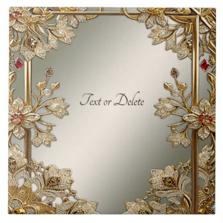 金ゴールド華美フローラセラミックタイル タイル