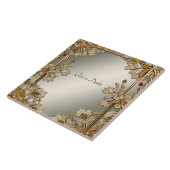 金ゴールド華美フローラセラミックタイル タイル (側面)