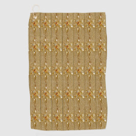 金ゴールド華美フローラタオル ゴルフタオル