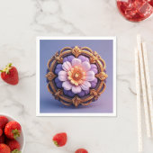 金ゴールド華美フローラデザイン スタンダードカクテルナプキン (インサイチュ)