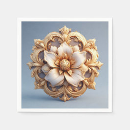 金ゴールド華美フローラデザイン スタンダードカクテルナプキン