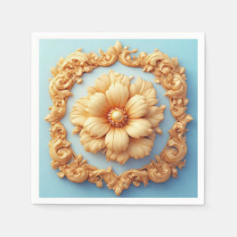 金ゴールド華美フローラデザイン スタンダードカクテルナプキン