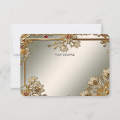 金ゴールド華美フローラフレームサンキューカード サンキューカード (裏面)