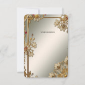 金ゴールド華美フローラフレームサンキューカード サンキューカード (裏面)