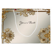 金ゴールド華美フローラフレーム抱き枕 ラージペーパーバッグ (裏面)