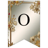 金ゴールド華美フローラフレーム束フラグ バンティングフラッグ (第2の旗)