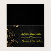 金ゴールド華美フローラメイクアップアーティストヘアサロン 名刺 (外部フラット)