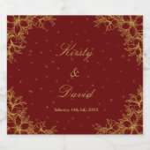 金ゴールド華美フローラワインボトルラベル スパークリングワインラベル (シングルラベル)