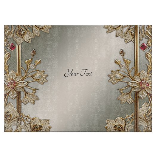 金ゴールド華美フローラ切断板 カッティングボード (正面)