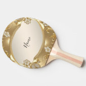 金ゴールド華美フローラ卓球ラケット 卓球ラケット (横)