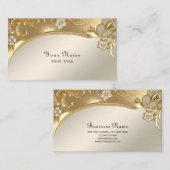 金ゴールド華美フローラ名刺 名刺 (正面/裏面)