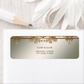 金ゴールド華美フローラ差出人住所ラベル ラベル (インサイチュ)