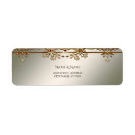 金ゴールド華美フローラ差出人住所ラベル ラベル