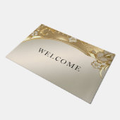 金ゴールド華美フローラ形式 ドアマット (アングル)