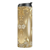 金ゴールド華美フローラ熱タンブラー タンブラー (回転左)