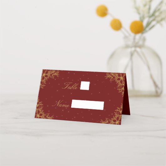 金ゴールド華美フローラ結婚ズヴェニュー座席表 プレイスカード (正面)