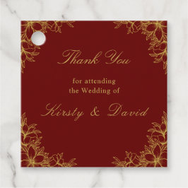 金ゴールド華美フローラ結婚式の引き出物ラベル フェイバータグ