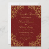 金ゴールド華美フローラ結婚式招待状 招待状 (正面)