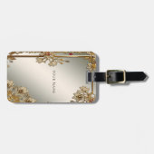 金ゴールド華美フローラ荷札 ラゲッジタグ (正面横)