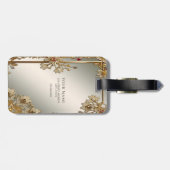 金ゴールド華美フローラ荷札 ラゲッジタグ (裏面横)