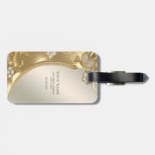 金ゴールド華美フローラ荷札 ラゲッジタグ (裏面横)
