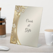 金ゴールド華美フローラ表シンボルや象徴 台座サイン (インサイチュ)