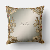 金ゴールド華美フローラ装飾用クッション クッション (裏面)