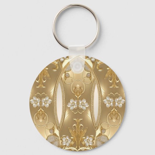 金ゴールド華美フローラ キーホルダー (正面)