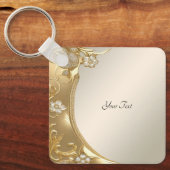 金ゴールド華美フローラ キーホルダー (正面)