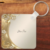 金ゴールド華美フローラ キーホルダー (裏面)