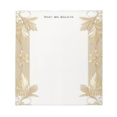 金ゴールド華美フローラ ノートパッド (正面)