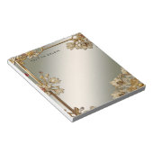 金ゴールド華美フローラ ノートパッド (アングル)