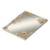 金ゴールド華美フローラ ノートパッド (回転)