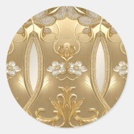 金ゴールド華美フローラ ラウンドシール