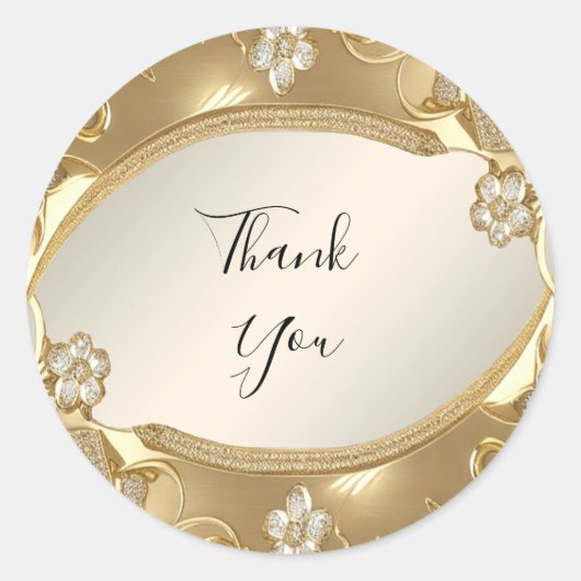 金ゴールド華美フローラ ラウンドシール (正面)