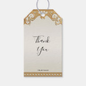 金ゴールド華美ホワイトパールギフトラベル ギフトタグ (正面)