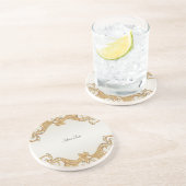 金ゴールド華美ホワイトパールサンドストーンコースター コースター (側面)