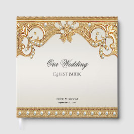 金ゴールド華美ホワイトパールズゲストブック ゲストブック